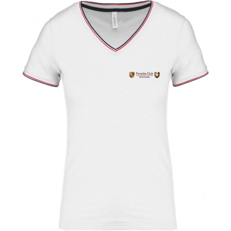 Tee-shirt piqué col V Femme Picardie