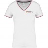 T-shirt maille piquée col V FEmme
