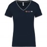 T-shirt maille piquée col V FEmme