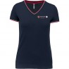 T-shirt maille piquée col V FEmme