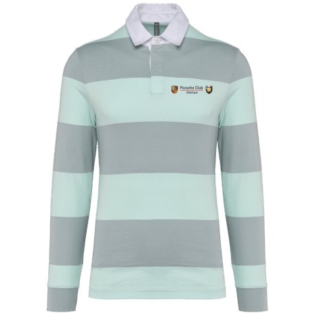 Polo rugby rayé manches longues Atlantique