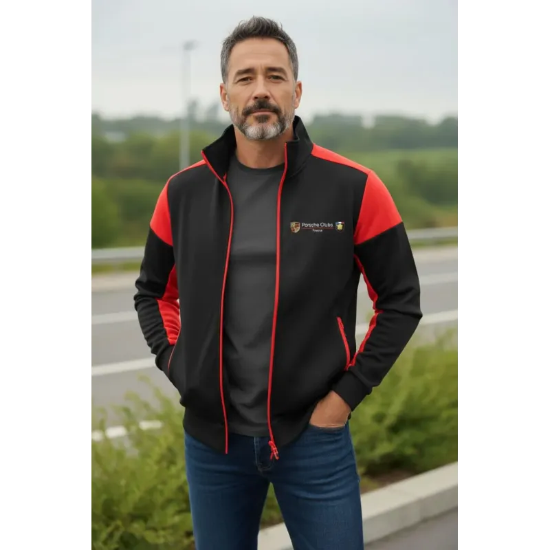 Sweat bicolore zippé Homme Porsche